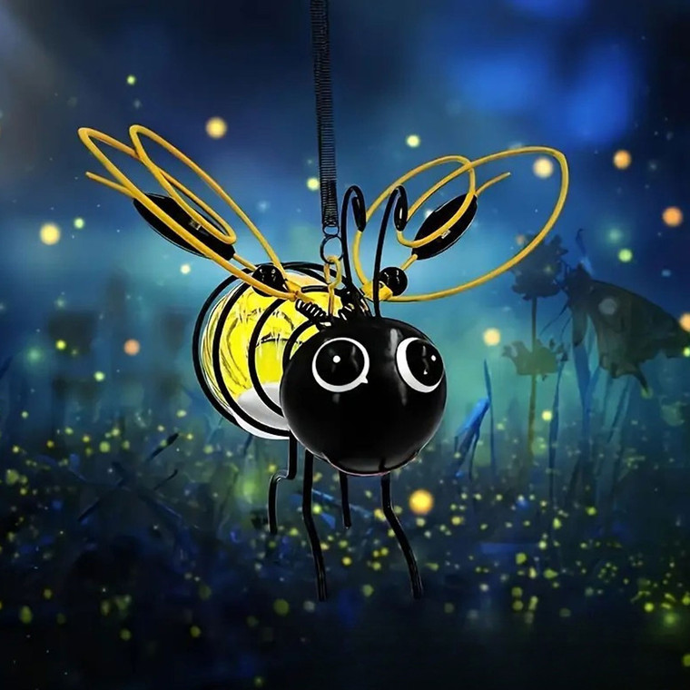 NEW 2606  Solar Powered Bee Garden Lights Outdoor Waterproof Hanging Ornament Y146
