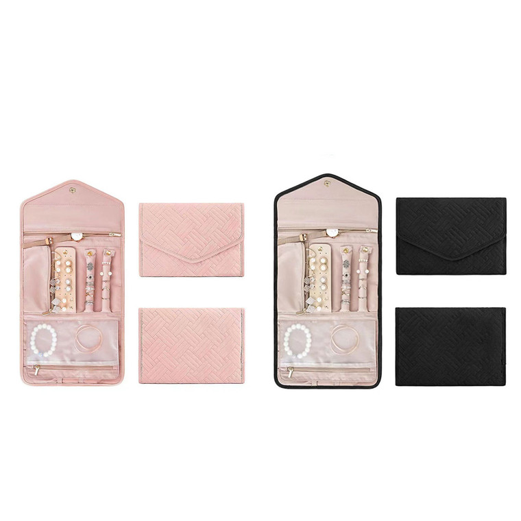 NEW 2606 Portable Travel Jewellery Roll Organiser Foldable Necklace Earring Storage Bag  Y149