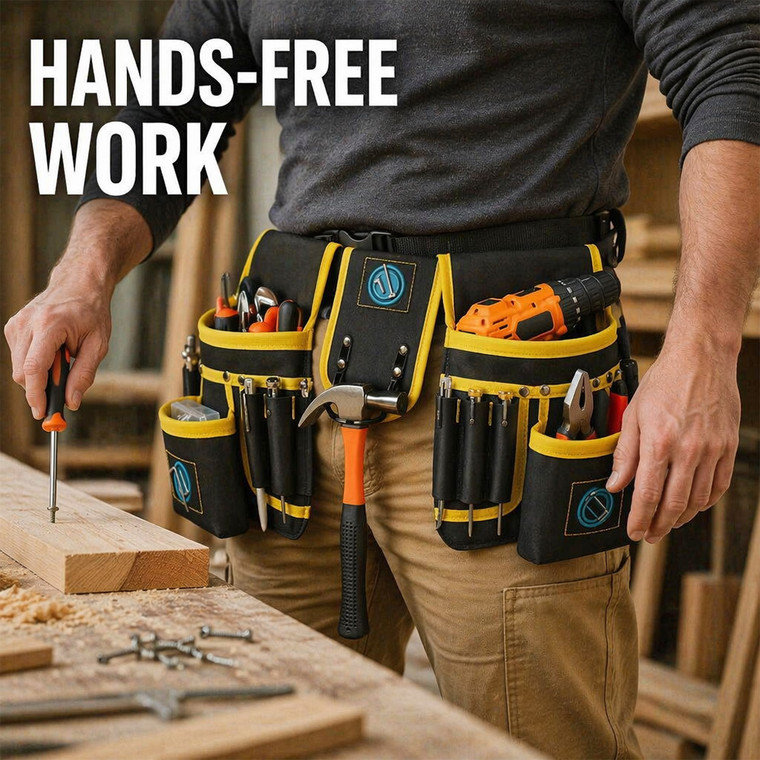 NEW 2606 Latto Home Magnetic Tool Belt Pouch – Adjustable Multi-Pocket Waist Tool Bag for Electricians, Car Repair, DIY & Construction Work B189
