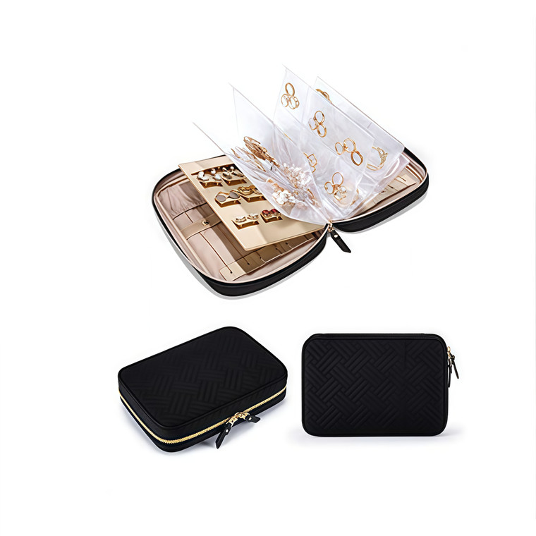NEW 2606 Portable Travel Jewelry Organizer Bag, Multi-Layer Sealed Anti-Oxidation Storage Case for Earrings Necklaces Rings J173