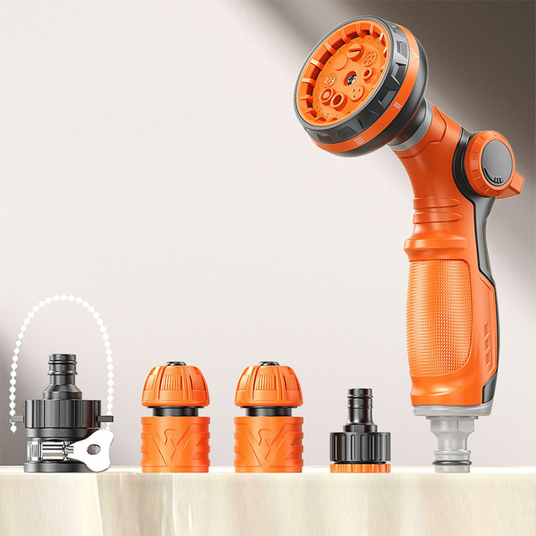 NEW 2606 8-Mode Handheld Shower Head Set with Hose & Universal Connector B200