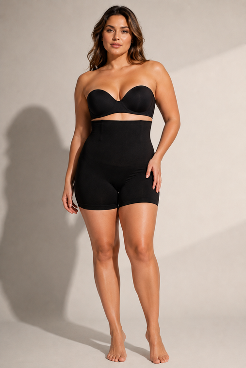 Seamless High Waist Curve-Sculpting Shorts Black