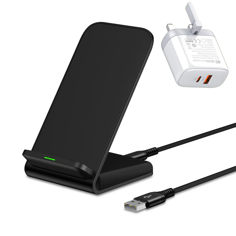 NEW 2606 15W Fast Wireless Charging Stand with QC3.0 Charger, Qi Wireless Charger Dock for iPhone Samsung Google Pixel J180