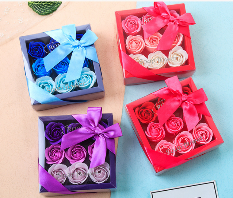 Handmade Soap Rose gift box 4pcs/9pcs