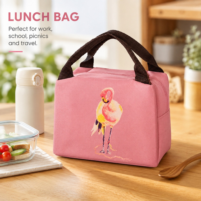 Flamingo Insulated Lunch Bag Pink