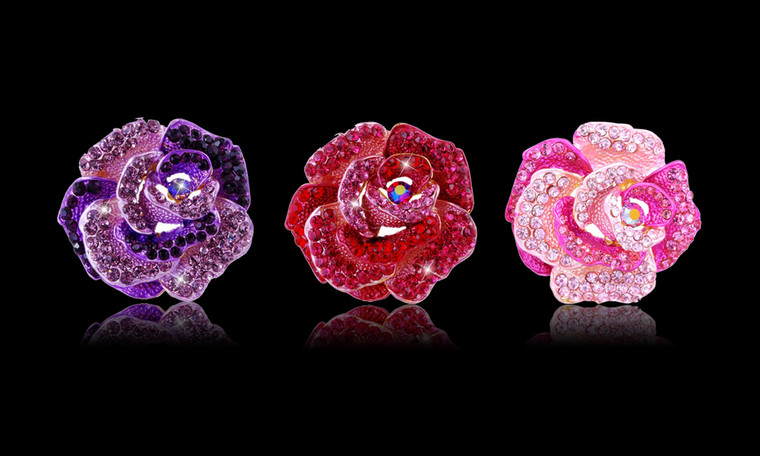 Crystal Rose Brooch