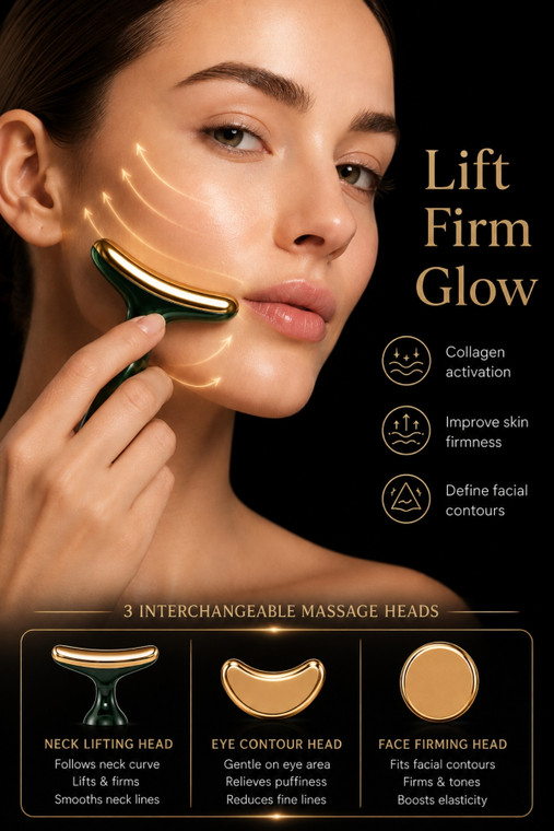 NEW 2608 3-in-1 Lifting Massager for Face, Eye & Neck Care B243