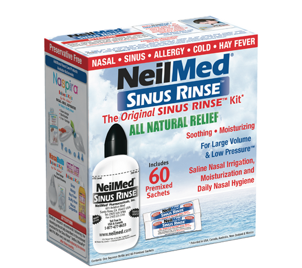 NeilMed Sinus Rinse Kit - 240ml Bottle and 60 Sachets