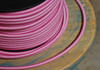 Fabric Braided Color Wire: Pink Round Cloth Covered 3-Wire Cord, Nylon - PER FOOT