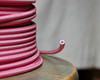 Fabric Braided Color Wire: Pink Round Cloth Covered 3-Wire Cord, Nylon - PER FOOT