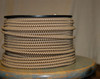 Fabric Braided Color Wire: Hounds-Tooth Brown & Tan Round Cloth Covered 3-Wire Cord, Nylon - PER FOOT