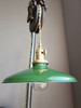 Green Porcelain Enamel Shade: 10" Rounded Industrial Steel, 2-1/4" fitter, Metal Lampshade
