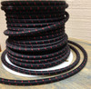 Black w/ Red Single Stitch Tracer Round Cloth Covered 3-Wire Cord, Cotton - PER FOOT