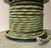 Green & Yellow Weave 3-Wire Overbraid Cloth Covered Cord (16 gauge), Cotton