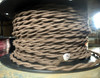 Brown Twisted Cloth Covered Wire (16 Gauge), Cotton - PER FOOT