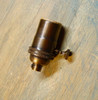 Solid Brass Light Socket, 1-Way Turn Knob