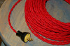 red twisted cloth covered 2 wire