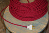 red wine burgundy cotton twisted cloth covered 2 wire