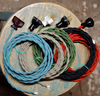 8' Twisted Cloth Covered Wire & Plug, Vintage Light Rewire Kit, Lamp Cord