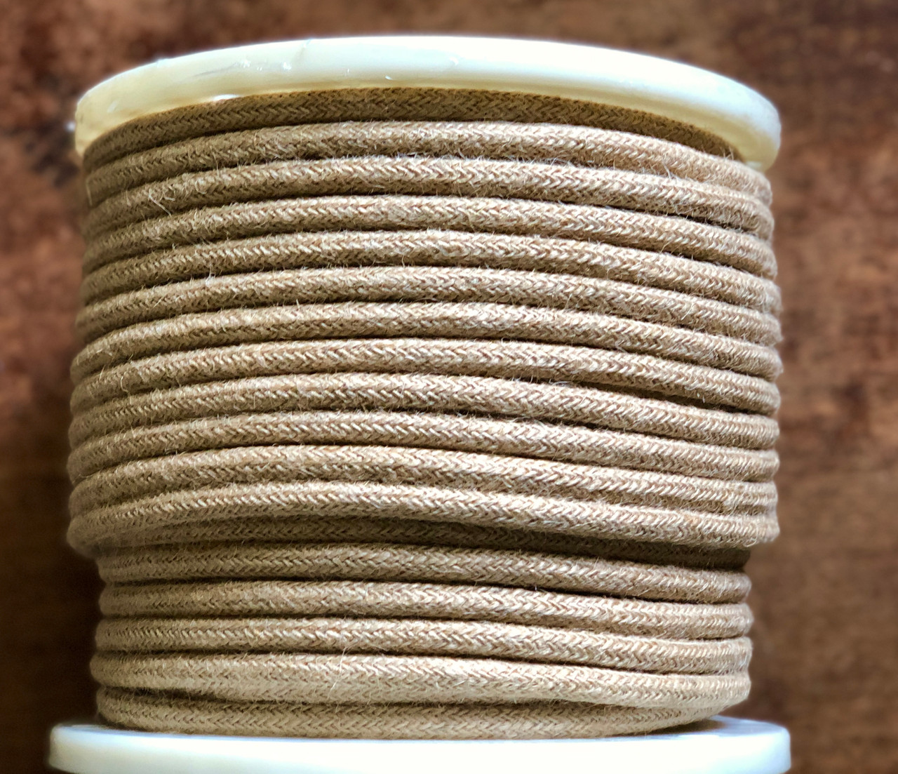 Jute Covered 18/3 Wire Tan Natural Jute Cord