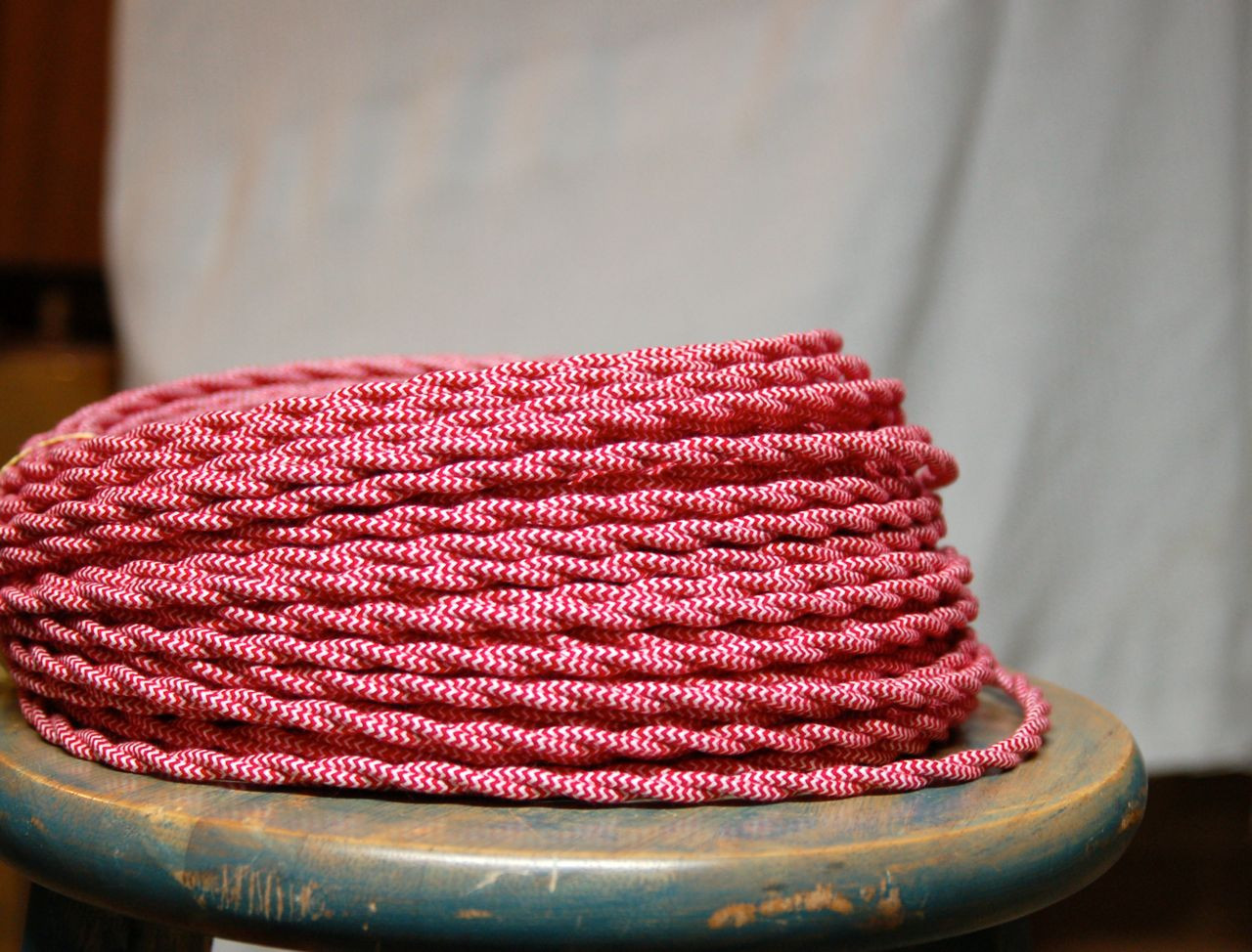 vintage USA fablic ラグ VINTAGE RED CLAY & OFF WHITE REAL TICKING STRIPE (1P) FABRIC
