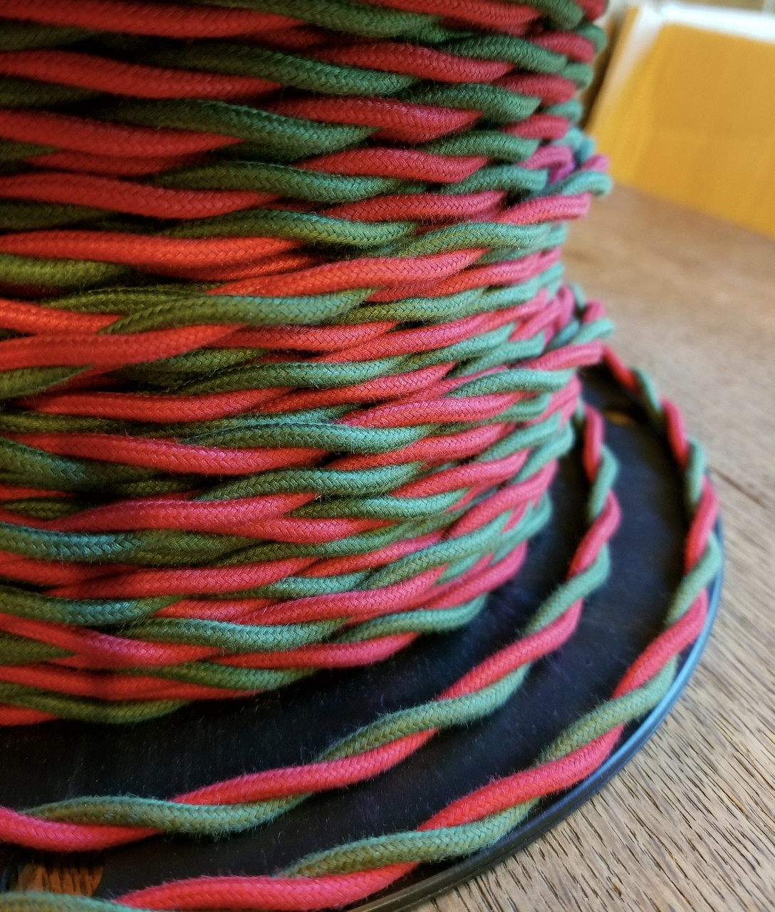 Red u0026 Green 2-Wire Twisted Cloth Covered Wire