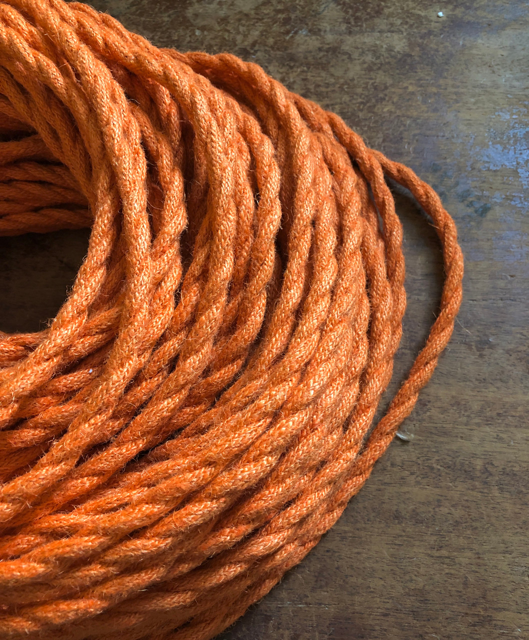 Orange Jute Covered Wire