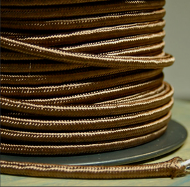 Brown Round Cloth Covered 2-Wire Cord, Rayon - PER FOOT