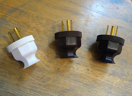 3 Prong Antique Replica Electrical Plug - Grounded decagon design 3 Prong Antique Replica Electrical Plug - Grounded decagon design
