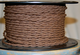 brown cotton twisted cloth covered 2 wire