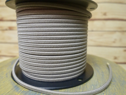 Stone Gray (Putty) Parallel (Flat) Cloth Covered Wire, Cotton