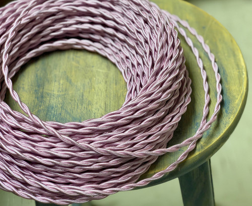 Pink Twisted Cloth Covered Wire, Rayon