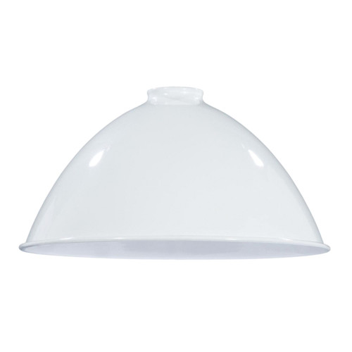 White Porcelain Enamel Shade: 12" Industrial Metal Dome