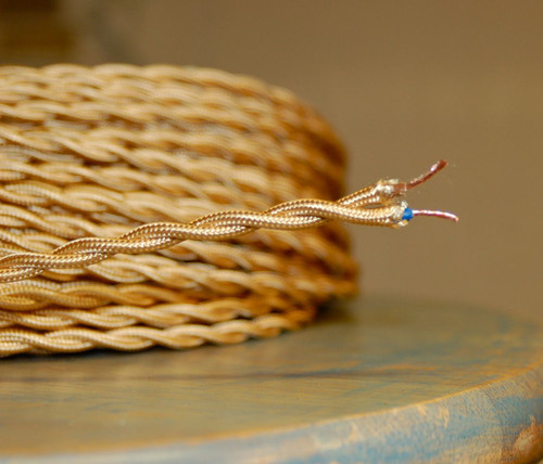 light gold twisted cloth covered 2 wire