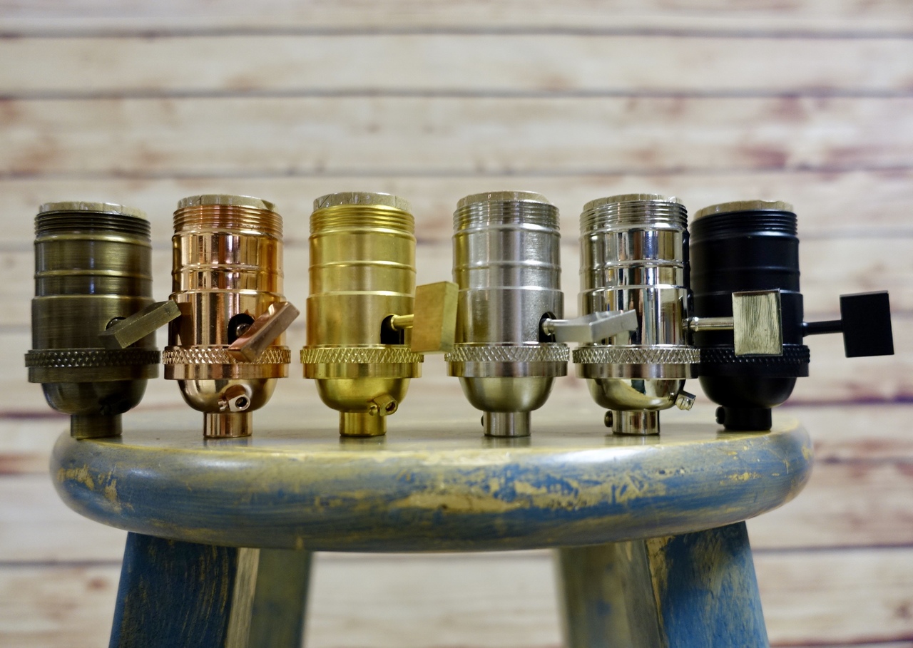 Uno Threaded Turn-Knob Light Socket, Solid Brass, Shade Fitters Sold ...