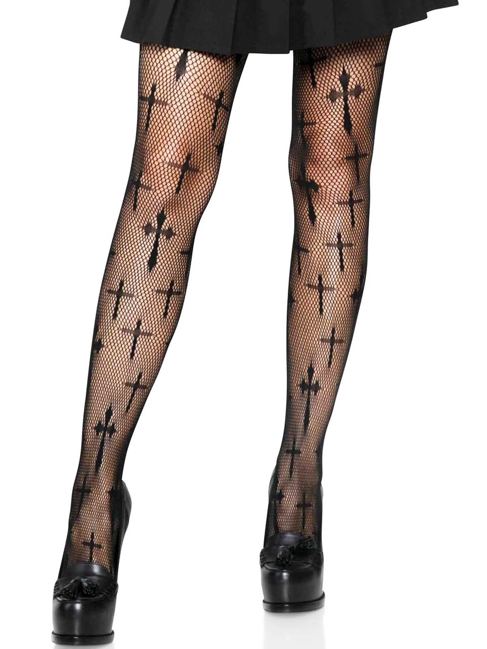 Plus Size Lace Skull Fishnet Tights