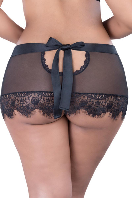 Full Figure BBW Eyelash Lace Mini Skirt Skirtini Lingerie