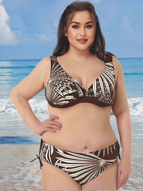 Printed Padded Push Up Adjustable Bikini Set Swimwear