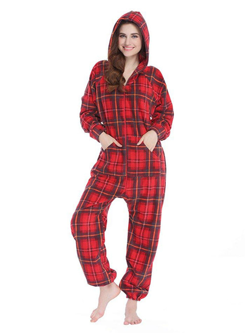 Plaid Print Fleece Onesie