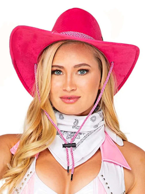 Womens Pink Cowgirl Hat Costume Accessory