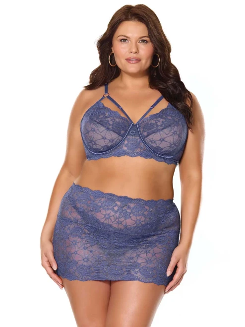 Lace Bra & Mini Skirt Set