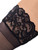 Women Plus Size Hosiery Black Sheer Lace Top Stay Up Silicone Thigh High Stockings Detail 