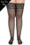Women Plus Size Hosiery Black Sheer Lace Top Stay Up Silicone Thigh High Stockings Front AN1002