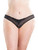 Womens Full Figure Plus Size Black Crotchless Pearl Thong Underwear Panty