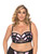 Plus Size Molded Cup Patchwork Detail Longline Bra