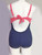 Rushed Front Tie Back Padded One Piece Swimsuit Swimwear
