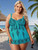 Plus Size Paisley Print Fashion Pin Up Swim Dress Editorial Style Swimsuit