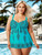Plus Size Paisley Print Fashion Pin Up Swim Dress Editorial Style