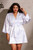 Plus Size Lingerie White Charmeuse Satin Robe and Chemise Slip Set