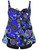 Plus Size Paisley Floral Print Tie Back Fashion Swimsuit Tankini Set